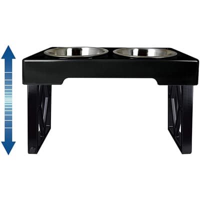 Pet Zone Designer Diner ADJUSTABLE Elevated Dog Bowls - Best Stainless Steel Dog Bowls