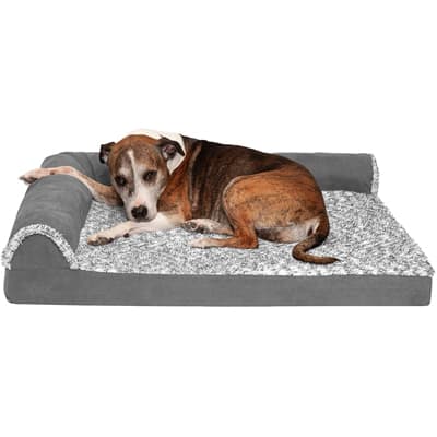 Furhaven – L-Shaped Chaise Lounge Orthopedic Foam Dog Bed